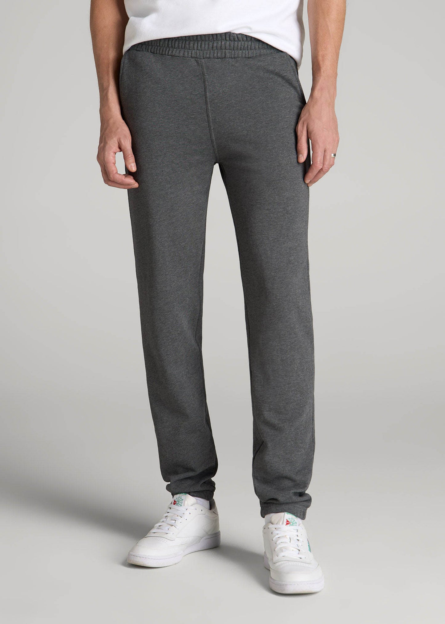 American Tall Men Wearever French Terry Sweatpants for Tall Men in Charcoal Mix