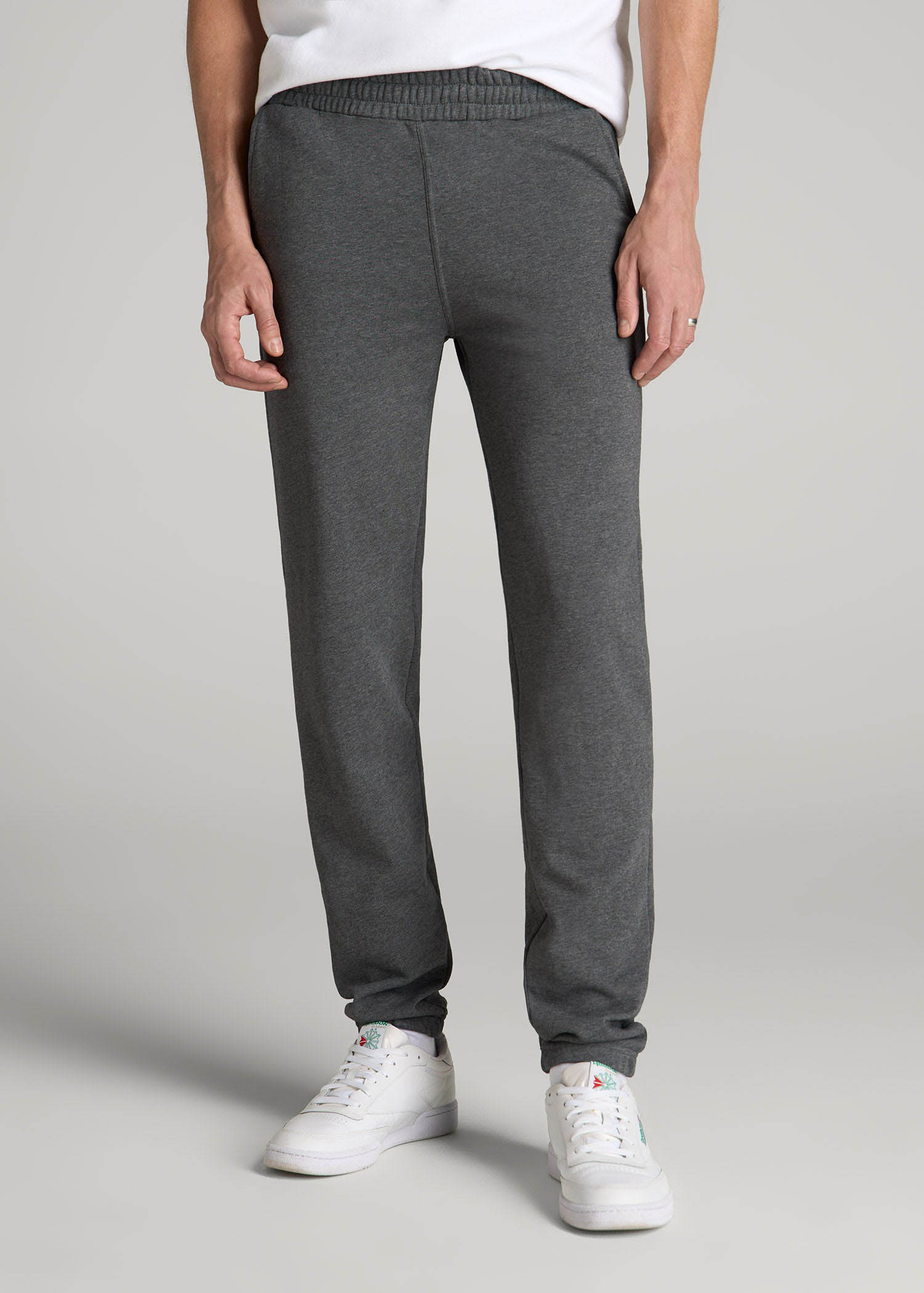 American Tall Men Wearever French Terry Sweatpants for Tall Men in Charcoal Mix