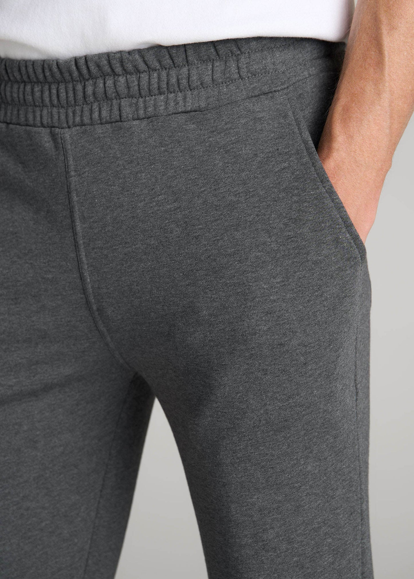 American Tall Men Wearever French Terry Sweatpants for Tall Men in Charcoal Mix