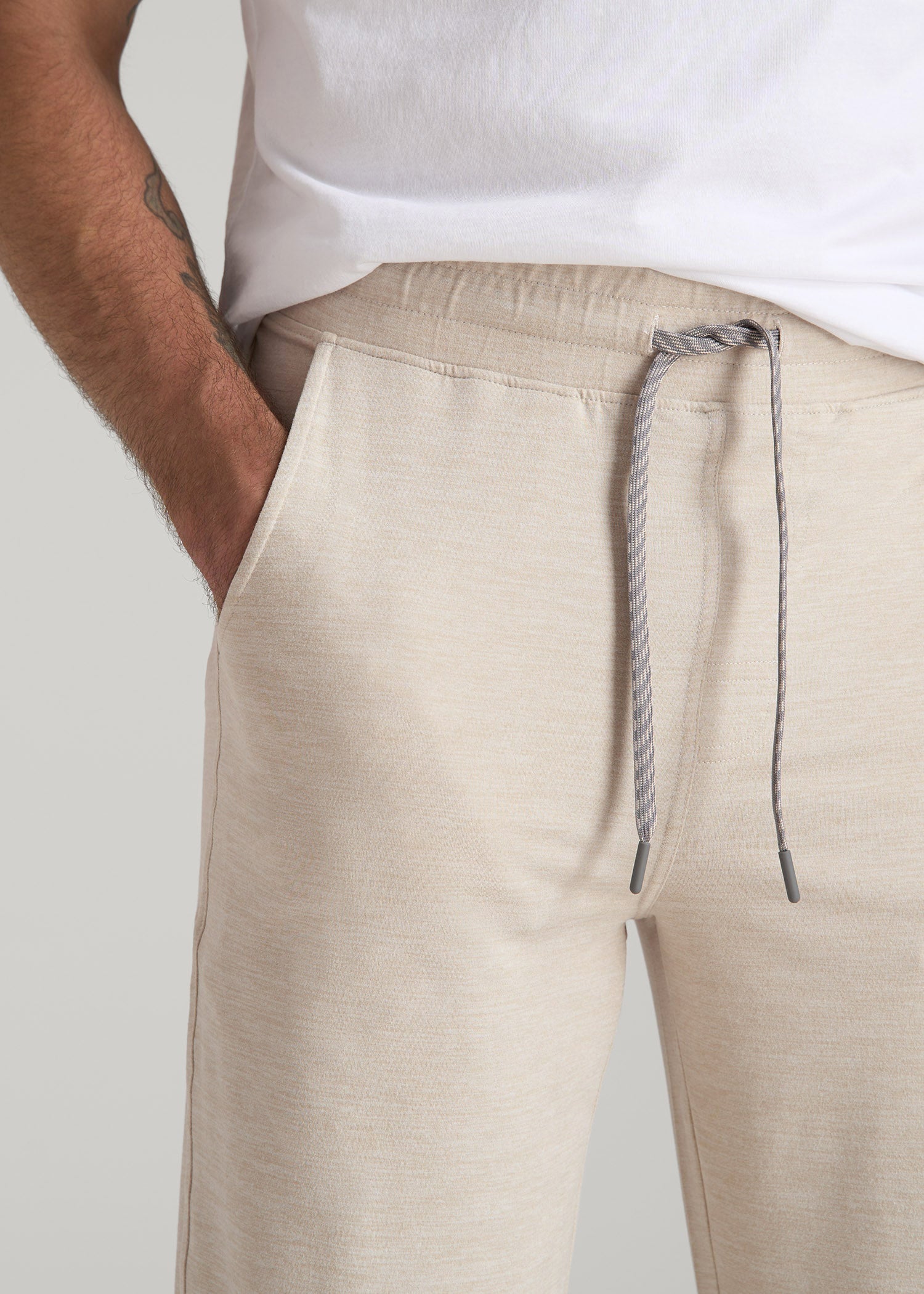 American Tall Men Weekender Stretch Lounge Joggers for Tall Men in Stone Heather