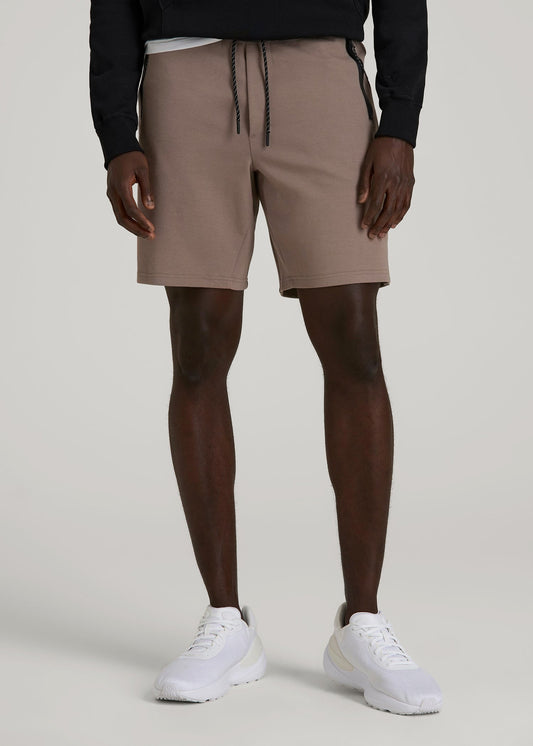 American Tall Men Tech Motion Fleece Shorts for Tall Men in Portobello