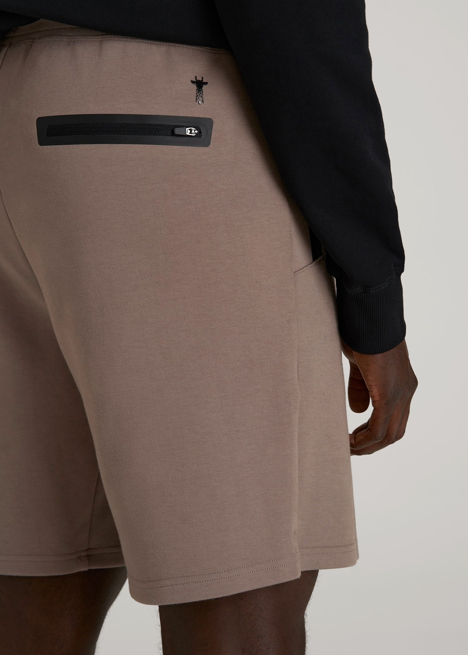 American Tall Men Tech Motion Fleece Shorts for Tall Men in Portobello