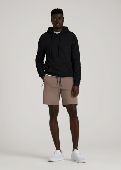 American Tall Men Tech Motion Fleece Shorts for Tall Men in Portobello