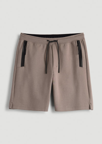 American Tall Men Tech Motion Fleece Shorts for Tall Men in Portobello