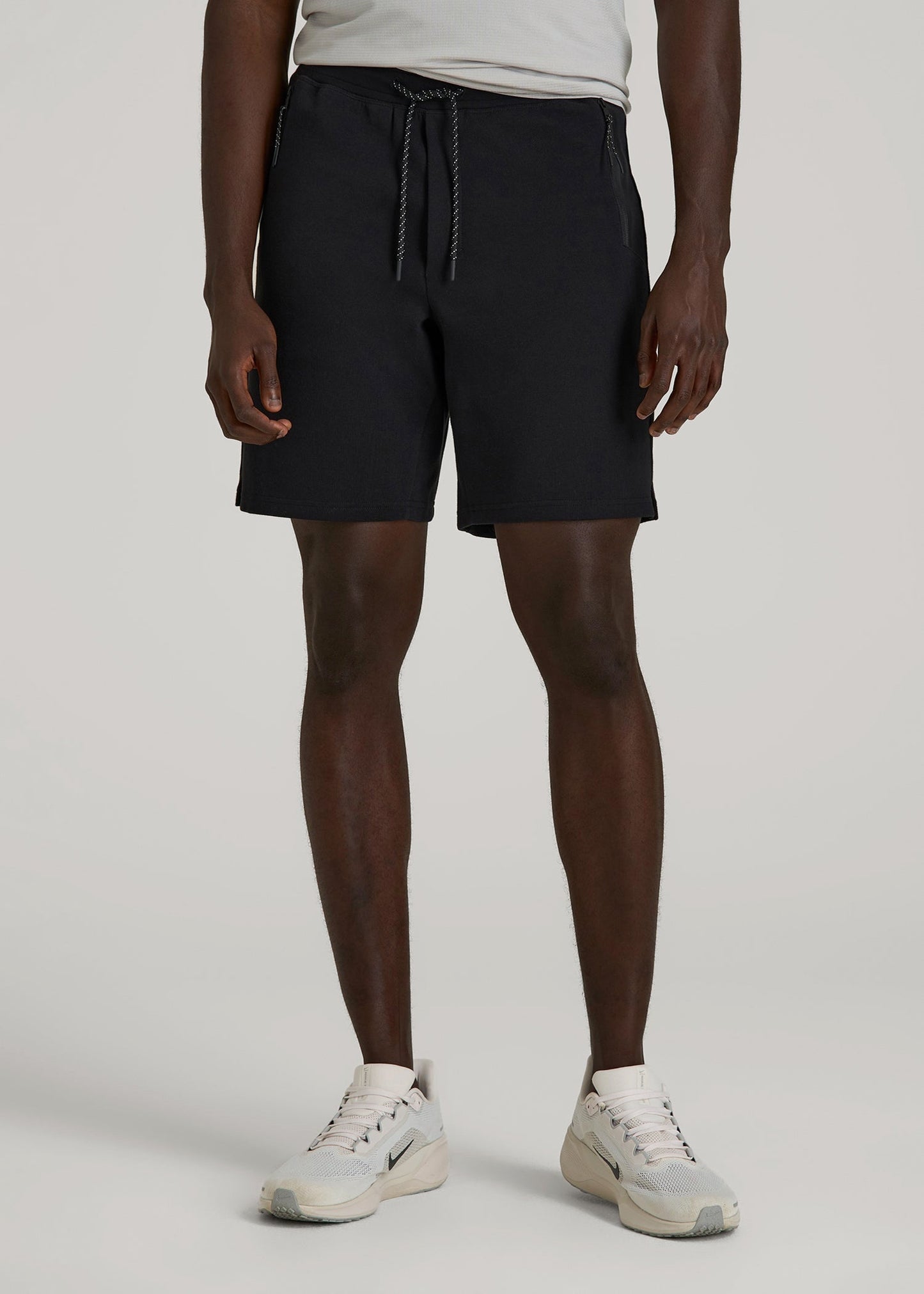 American Tall Men Tech Motion Fleece Shorts for Tall Men in Black