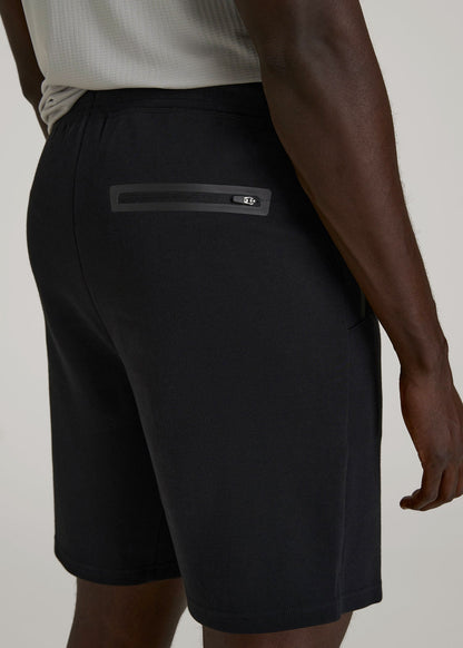 American Tall Men Tech Motion Fleece Shorts for Tall Men in Black
