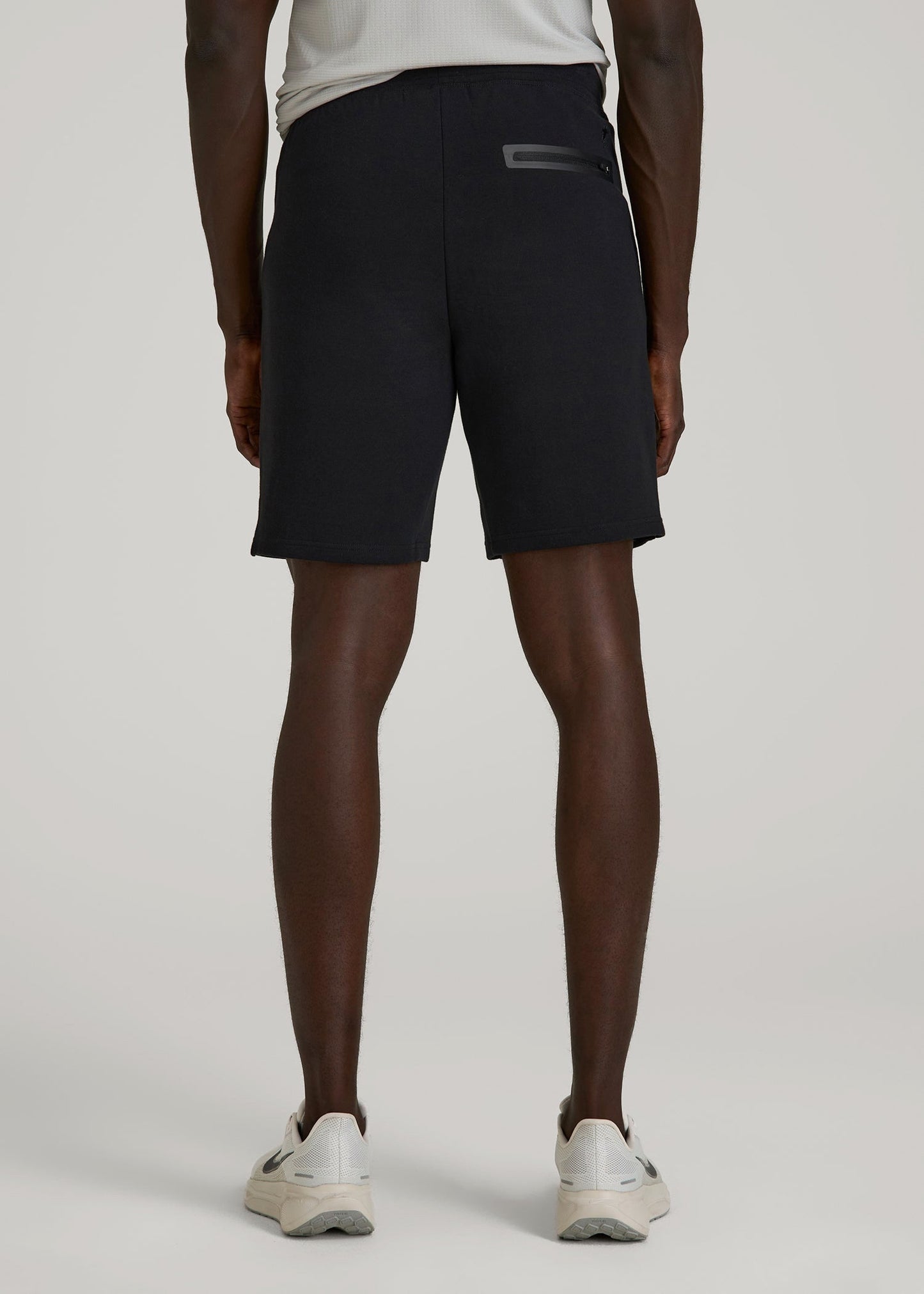 American Tall Men Tech Motion Fleece Shorts for Tall Men in Black