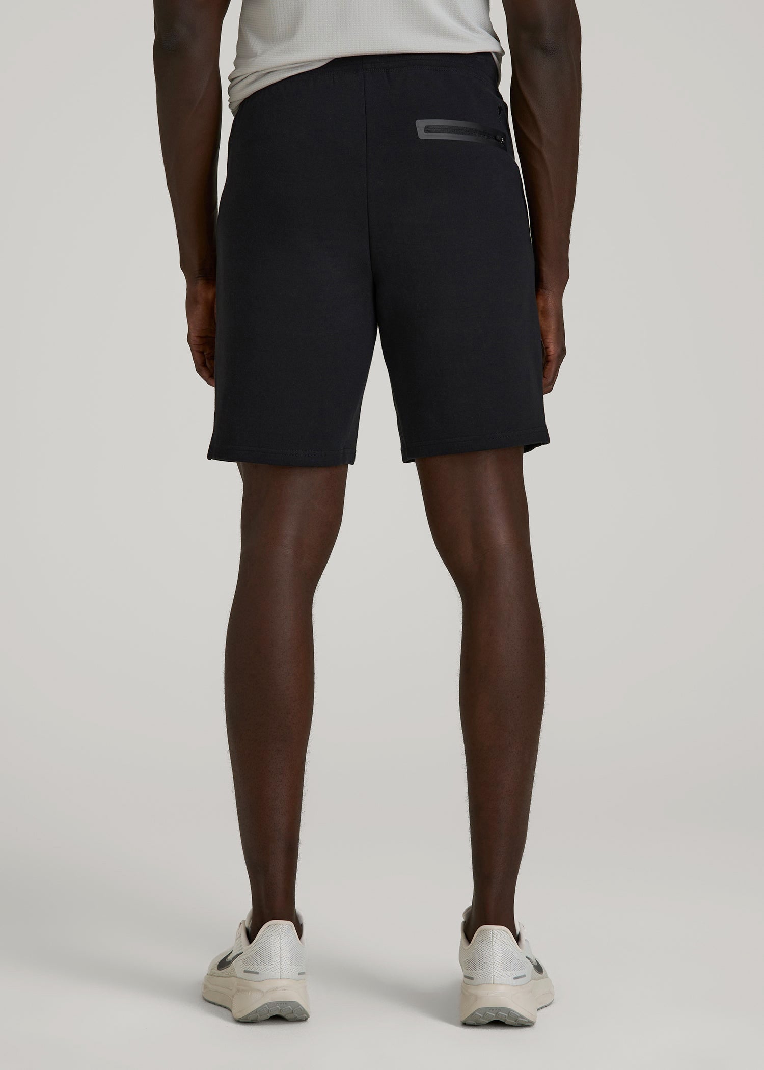 American Tall Men Tech Motion Fleece Shorts for Tall Men in Black