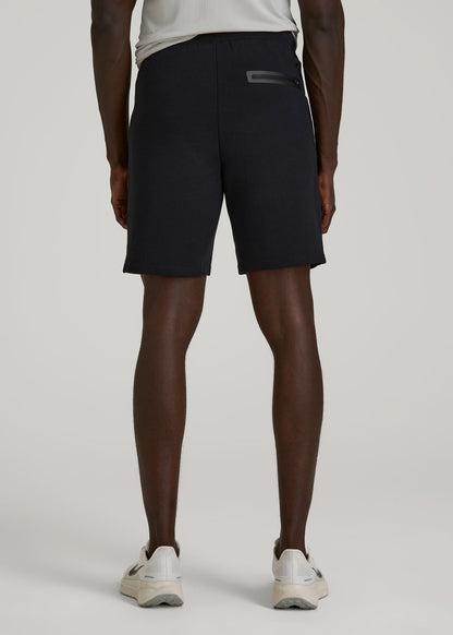 American Tall Men Tech Motion Fleece Shorts for Tall Men in Black