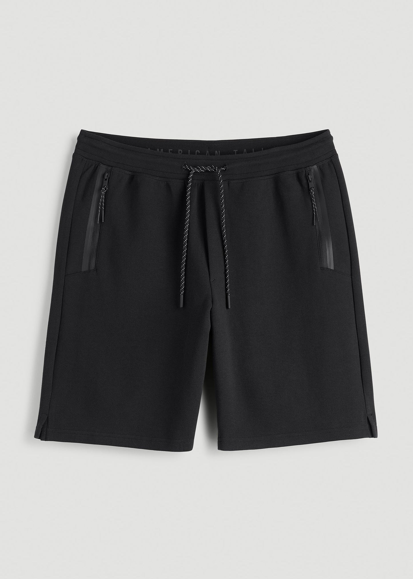 American Tall Men Tech Motion Fleece Shorts for Tall Men in Black