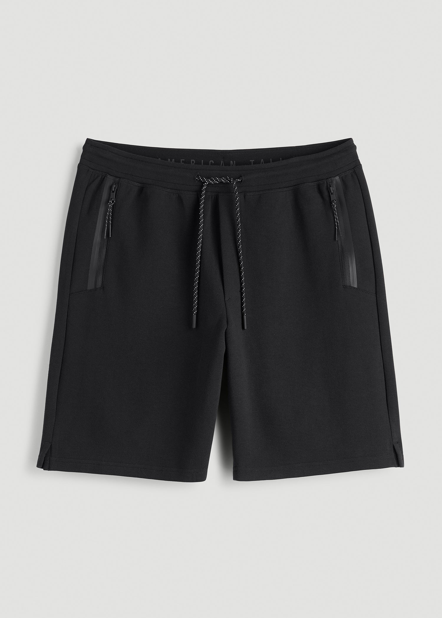 American Tall Men Tech Motion Fleece Shorts for Tall Men in Black