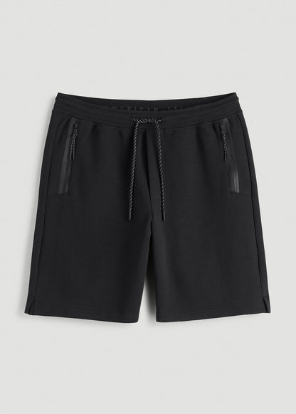 American Tall Men Tech Motion Fleece Shorts for Tall Men in Black