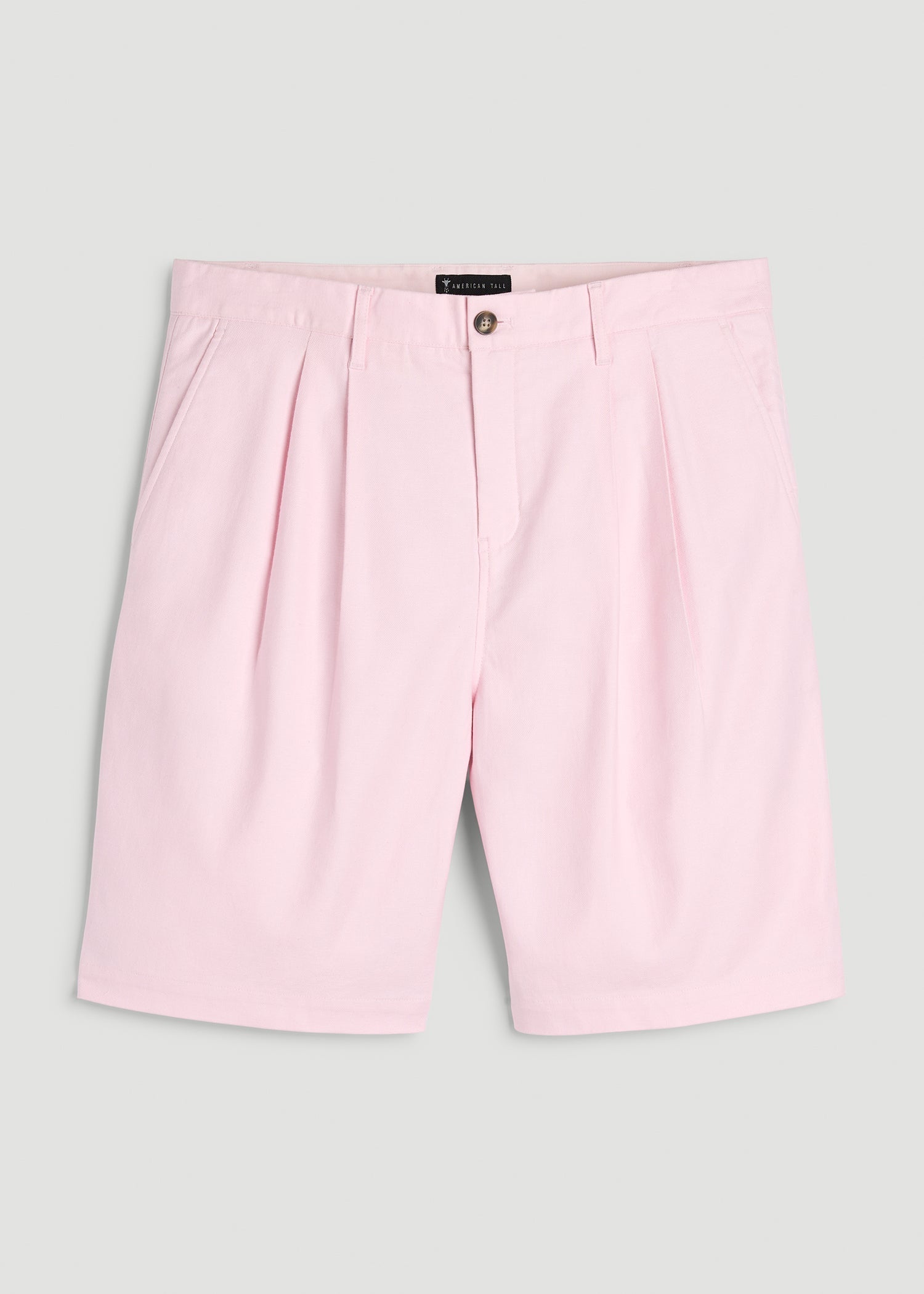 American Tall Men Stretch Cotton Linen Blend Shorts for Tall Men in Barely Pink
