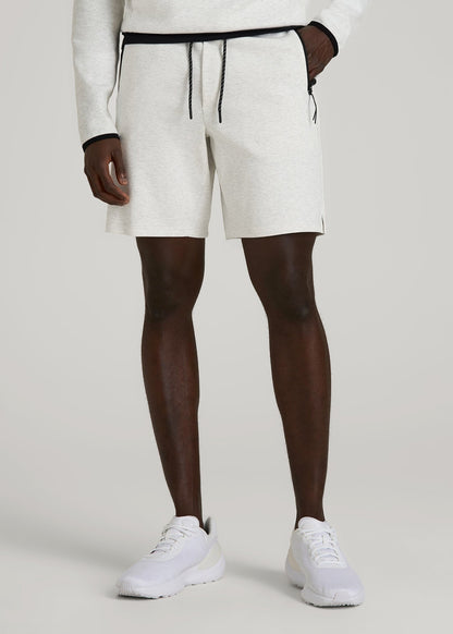 American Tall Men Tech Motion Fleece Shorts for Tall Men in Heather Frost