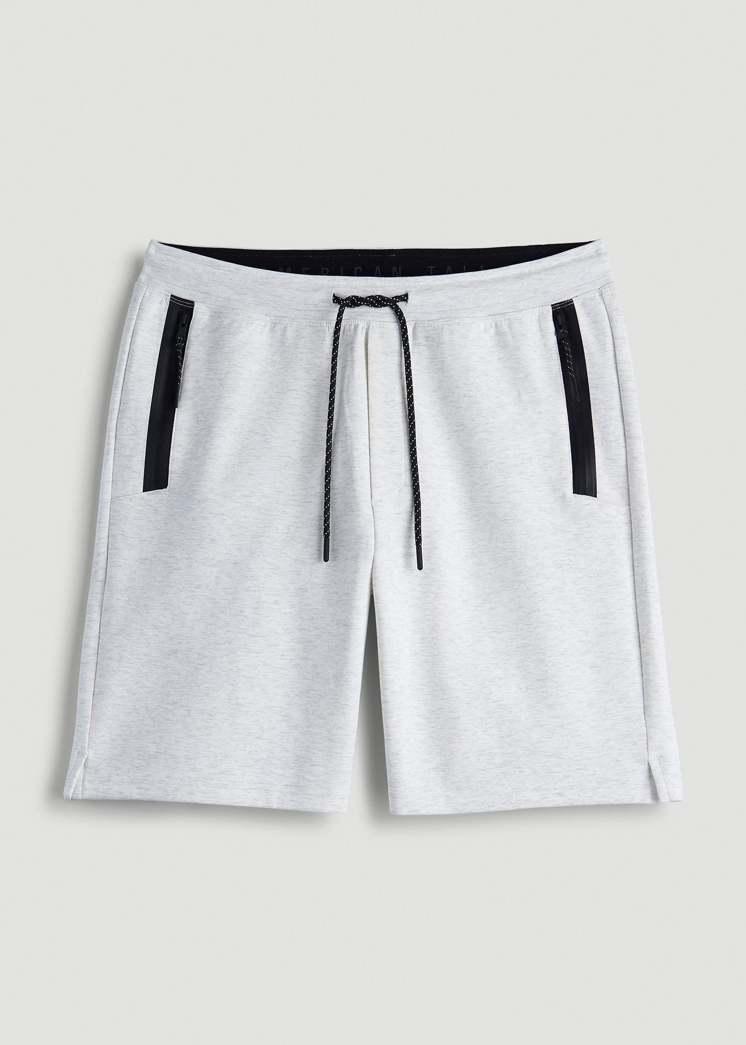 American Tall Men Tech Motion Fleece Shorts for Tall Men in Heather Frost