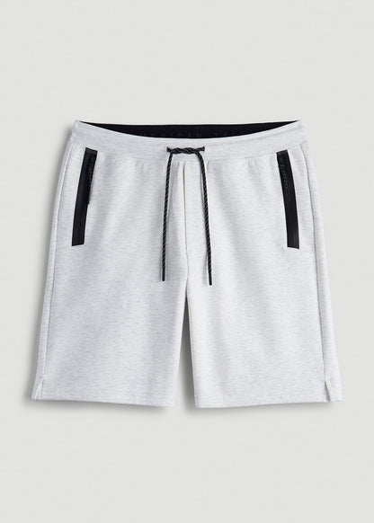 American Tall Men Tech Motion Fleece Shorts for Tall Men in Heather Frost