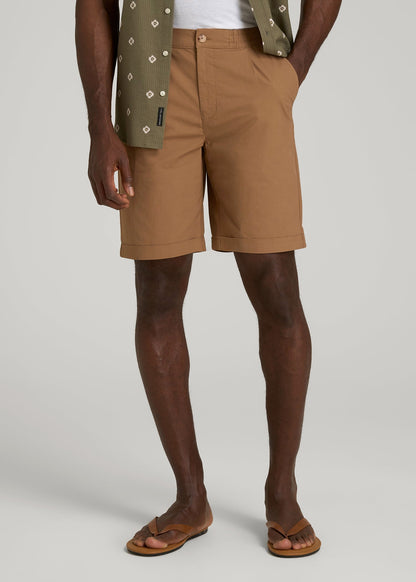 American Tall Men Bermuda Shorts for Tall Men in Russet Brown