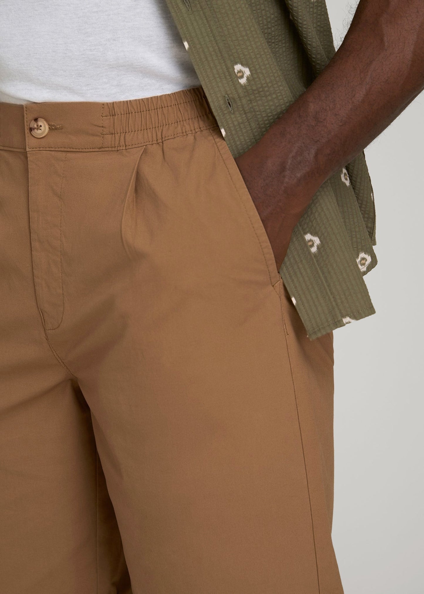 American Tall Men Bermuda Shorts for Tall Men in Russet Brown