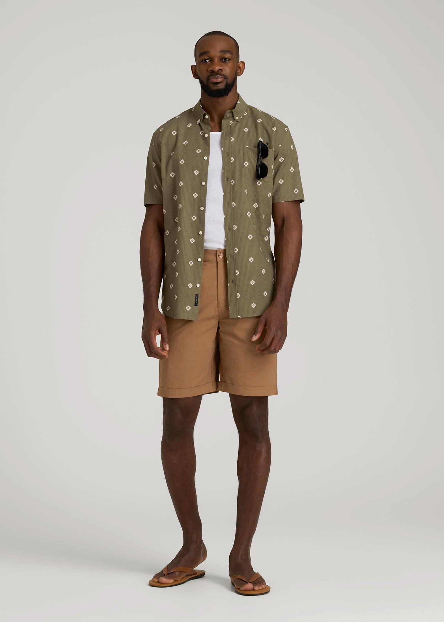 American Tall Men Bermuda Shorts for Tall Men in Russet Brown