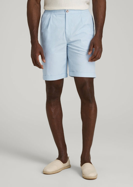 American Tall Men Bermuda Shorts for Tall Men in Ice Blue