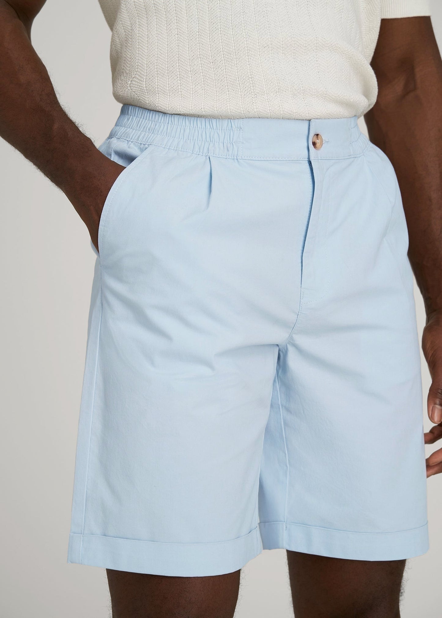 American Tall Men Bermuda Shorts for Tall Men in Ice Blue