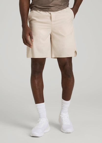 American Tall Men 2-in-1 Featherweight Running Short for Tall Men in Light Stone