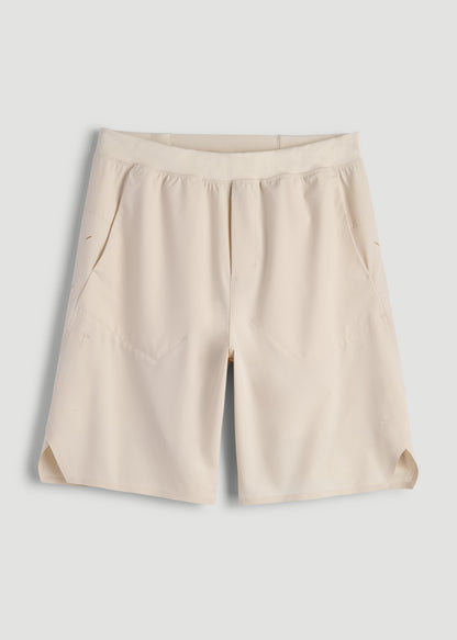 American Tall Men 2-in-1 Featherweight Running Short for Tall Men in Light Stone