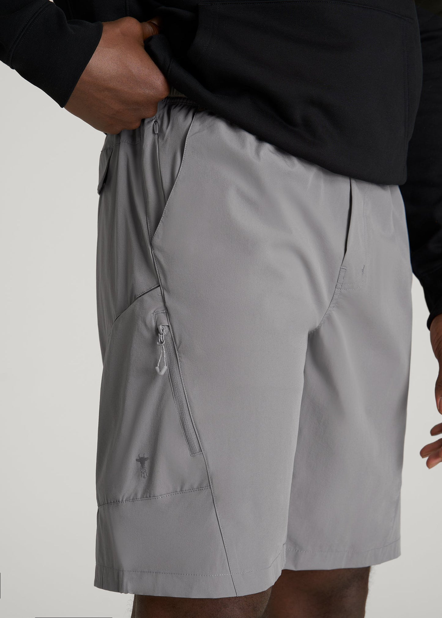American Tall Men 10 Pocket Hiking Short for Tall Men in Pebble Grey