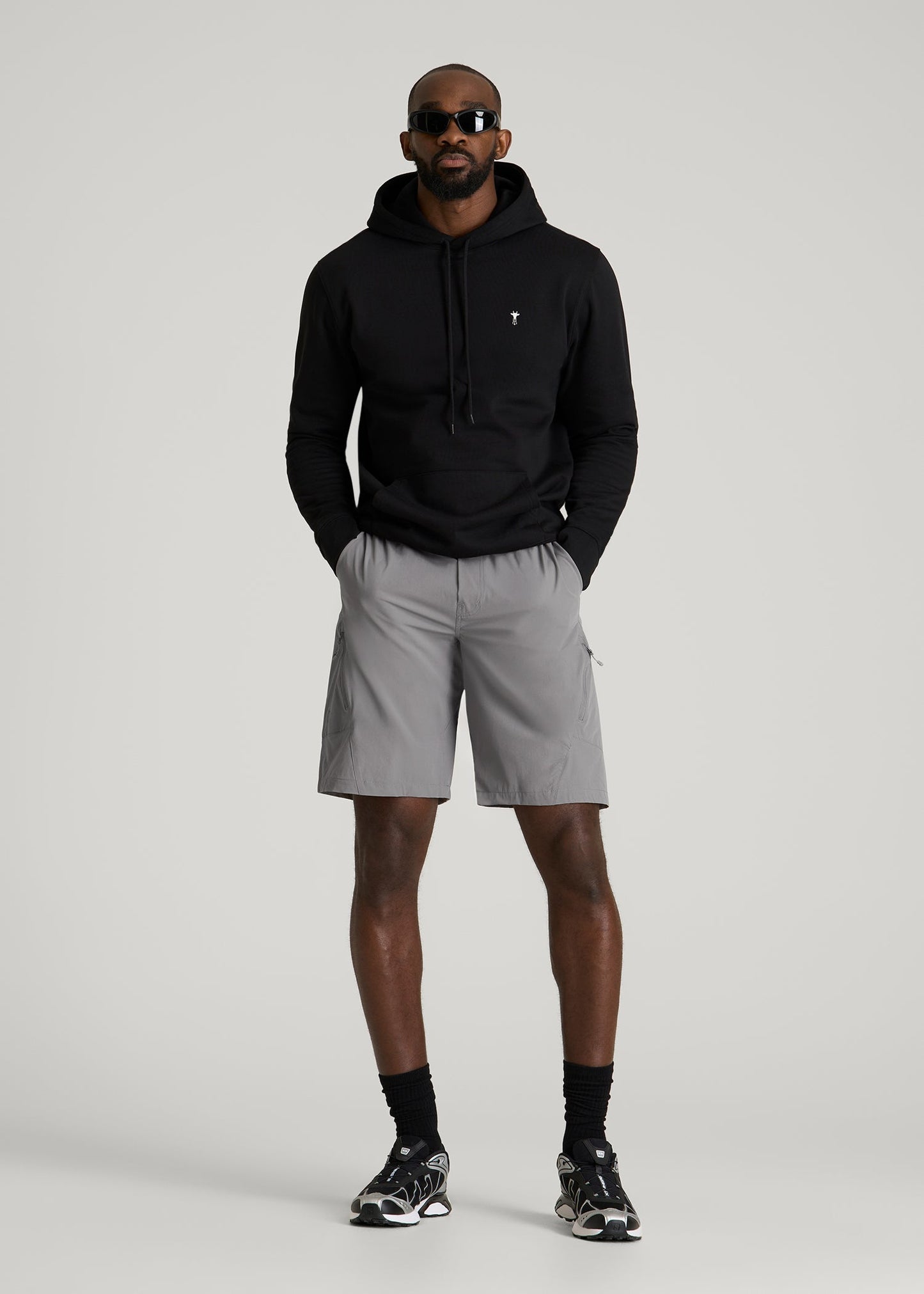 American Tall Men 10 Pocket Hiking Short for Tall Men in Pebble Grey