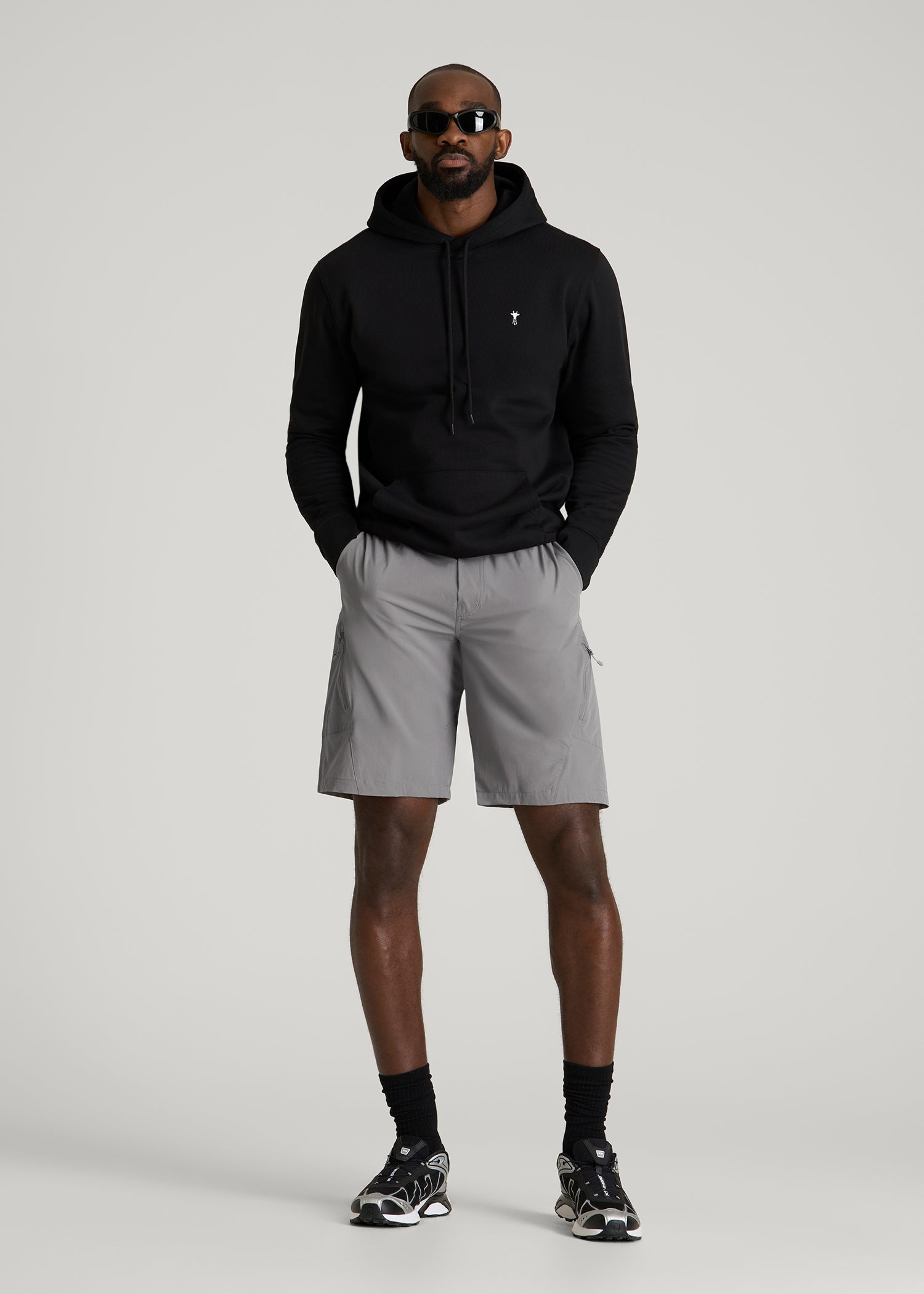 American Tall Men 10 Pocket Hiking Short for Tall Men in Pebble Grey
