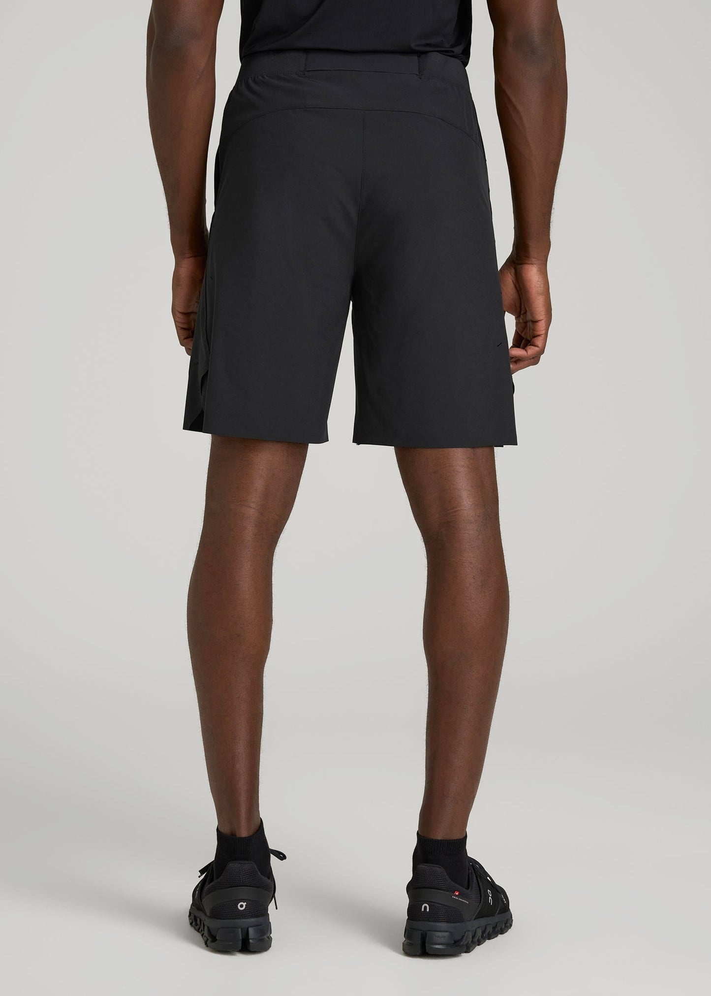 American Tall Men 2-in-1 Featherweight Running Short for Tall Men in Black