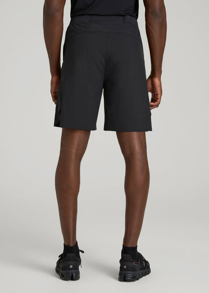 American Tall Men 2-in-1 Featherweight Running Short for Tall Men in Black