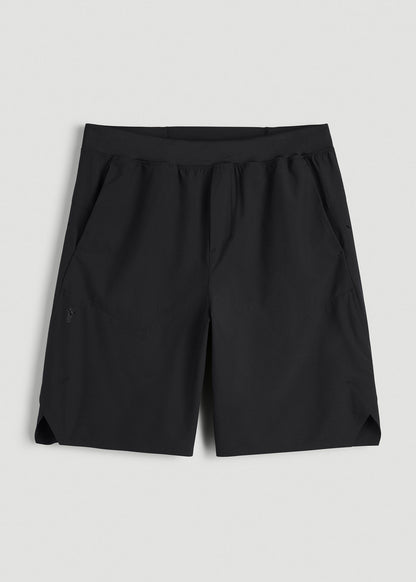 American Tall Men 2-in-1 Featherweight Running Short for Tall Men in Black