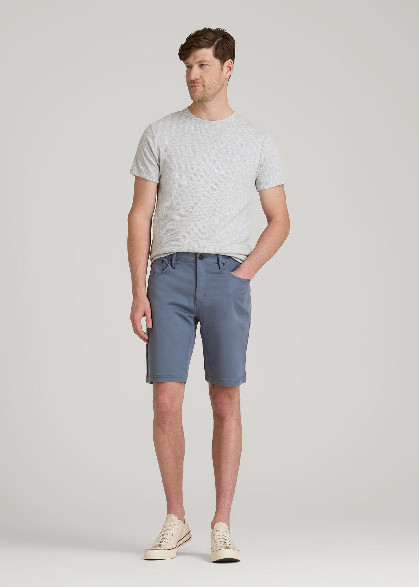 American Tall Men Everyday Comfort 5 Pocket Short for Tall Men in Blue Slate