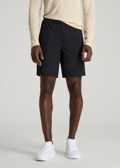 American Tall Men Featherweight Perforated Training Shorts for Tall Men in Black