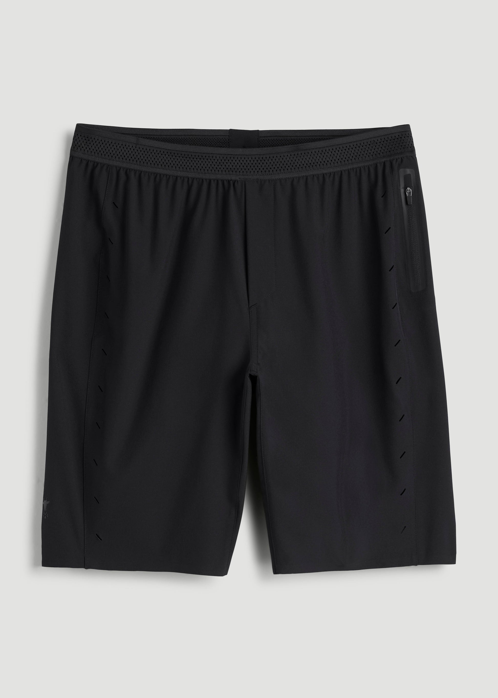 American Tall Men Featherweight Perforated Training Shorts for Tall Men in Black