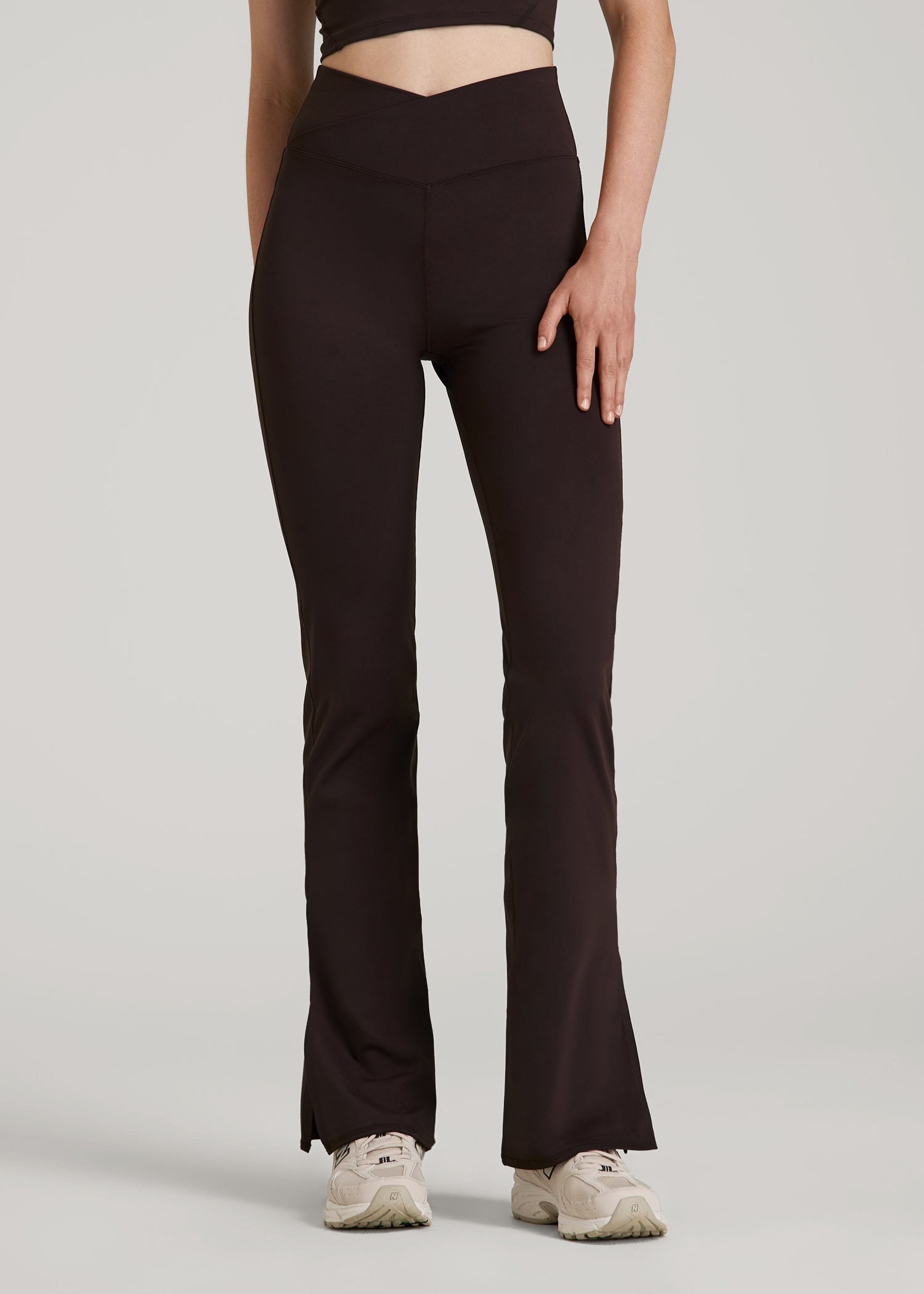 American Tall Men|Women Balance Split Flare Pants for Tall Women in Espresso