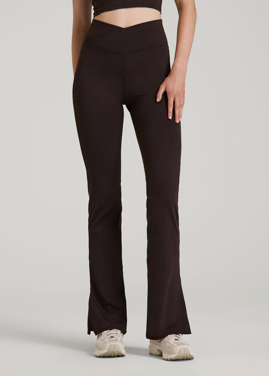 American Tall Men|Women Balance Split Flare Pants for Tall Women in Espresso