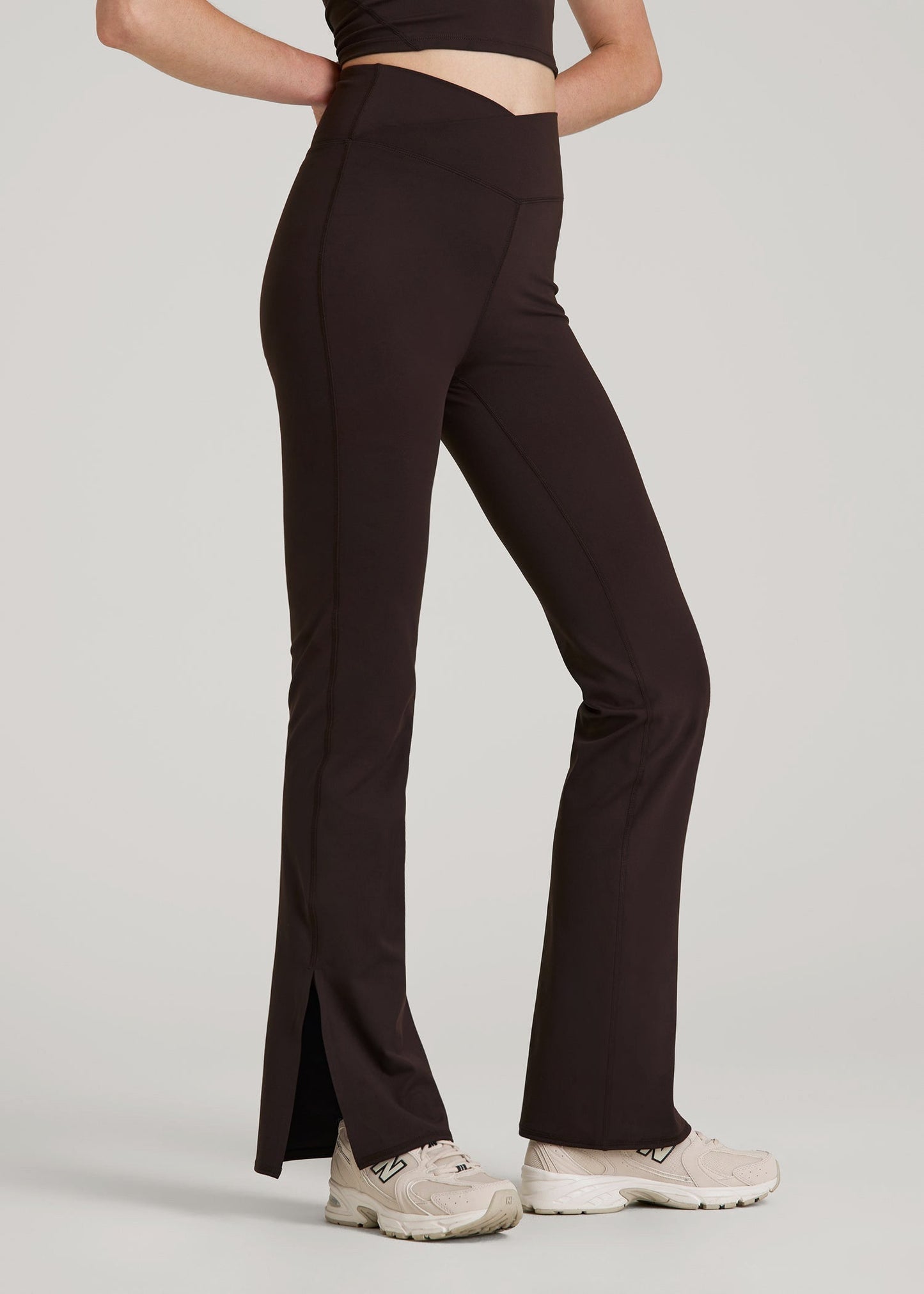American Tall Men|Women Balance Split Flare Pants for Tall Women in Espresso