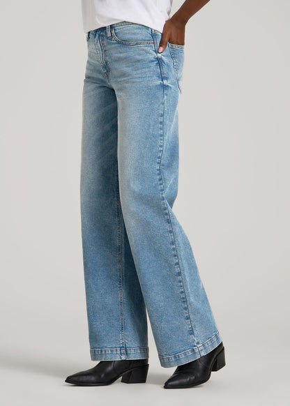American Tall Men|Women Luna High-Rise Wide-Leg Jeans for Tall Women in Heritage Faded
