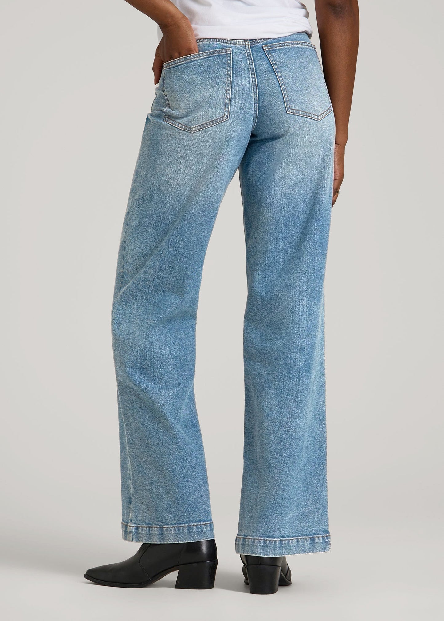 American Tall Men|Women Luna High-Rise Wide-Leg Jeans for Tall Women in Heritage Faded