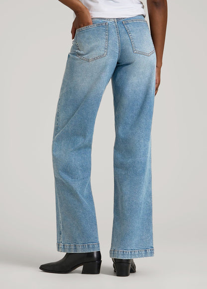 American Tall Men|Women Luna High-Rise Wide-Leg Jeans for Tall Women in Heritage Faded