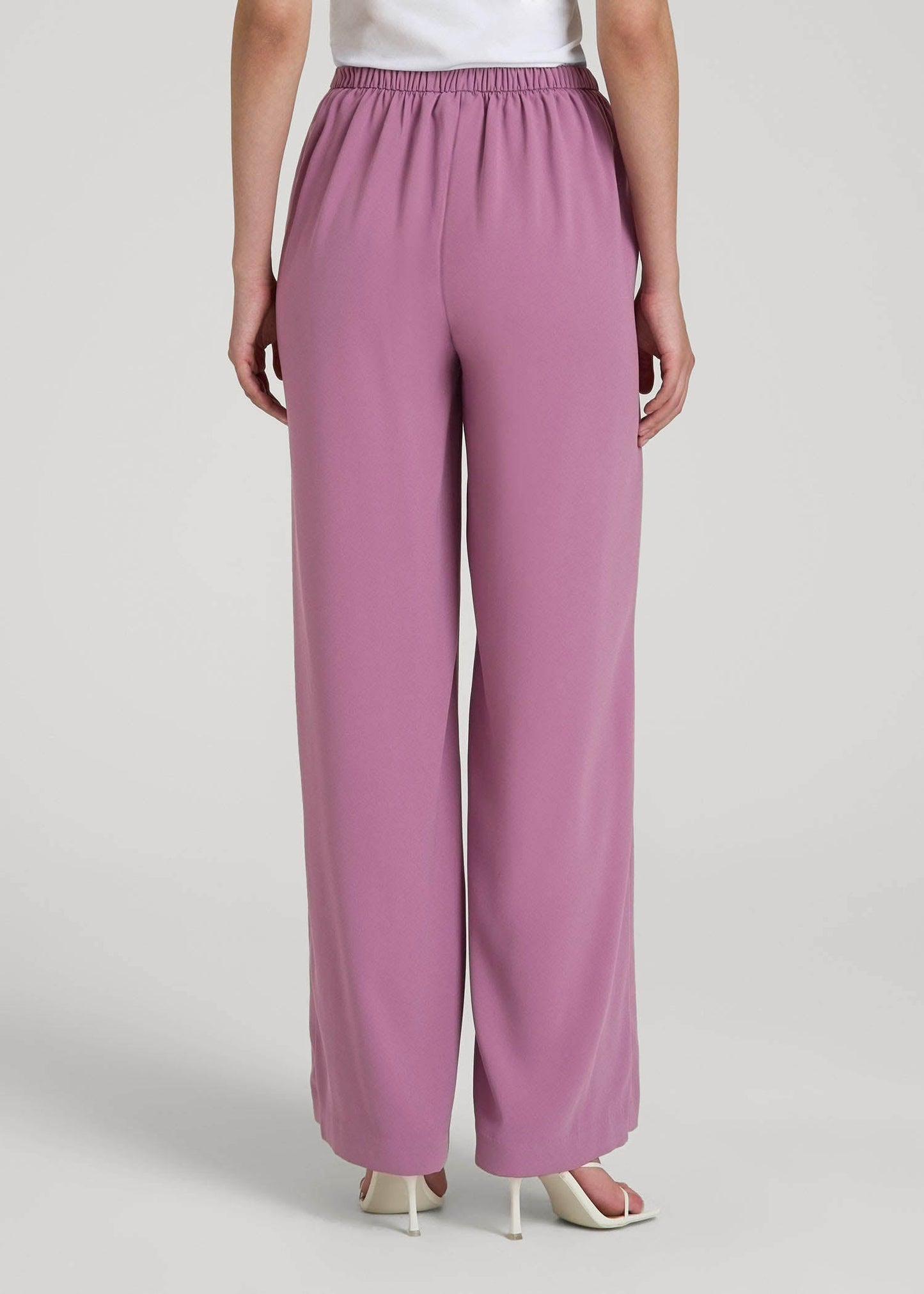 American Tall Men|Women Pull-On Crepe Ultra Wide Pants for Tall Women in Argyle Purple
