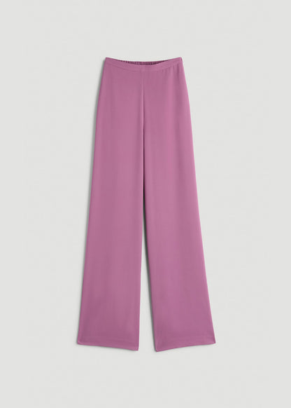 American Tall Men|Women Pull-On Crepe Ultra Wide Pants for Tall Women in Argyle Purple