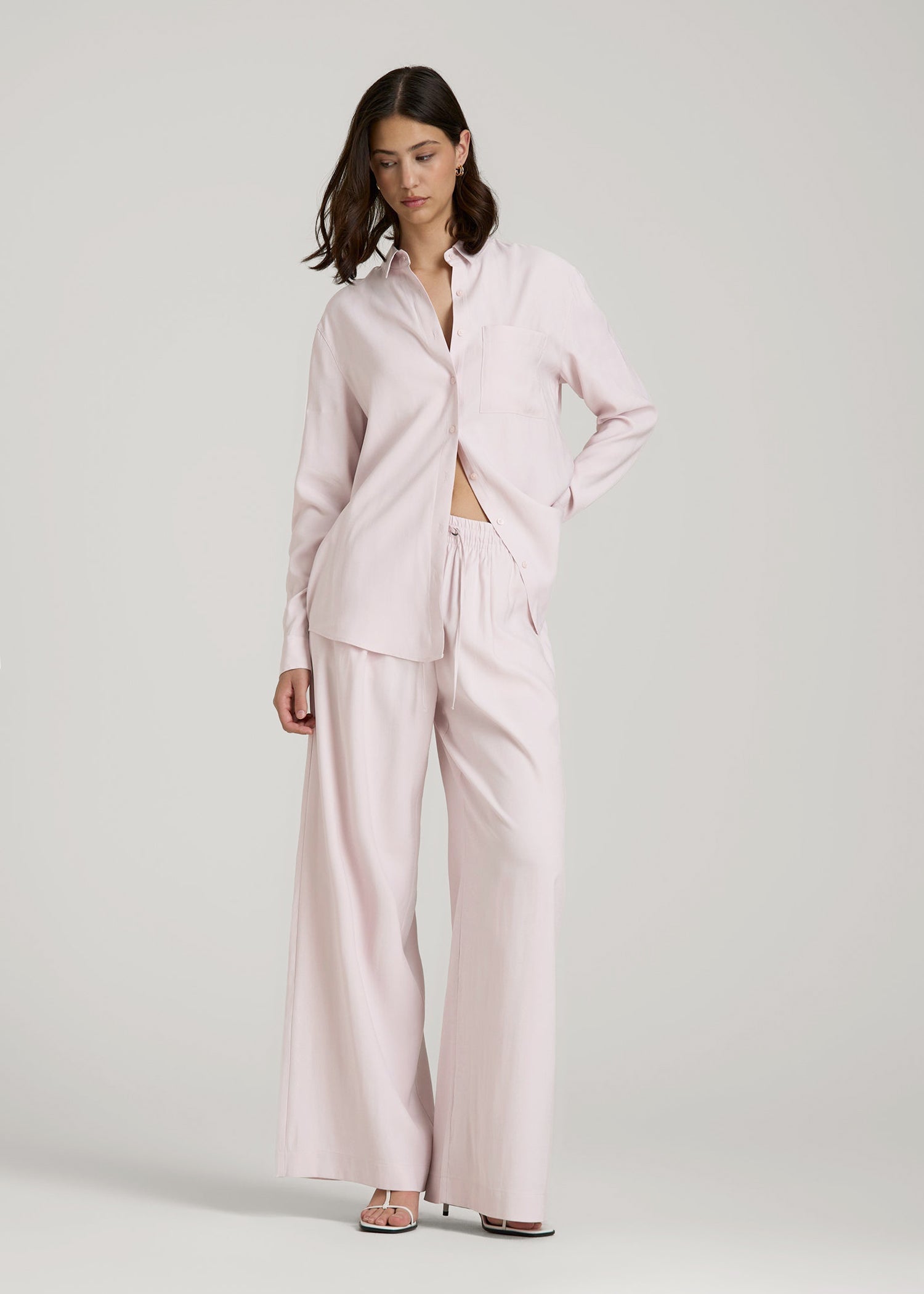 American Tall Men|Women Relaxed Pull-On Pants for Tall Women in Grey Lilac