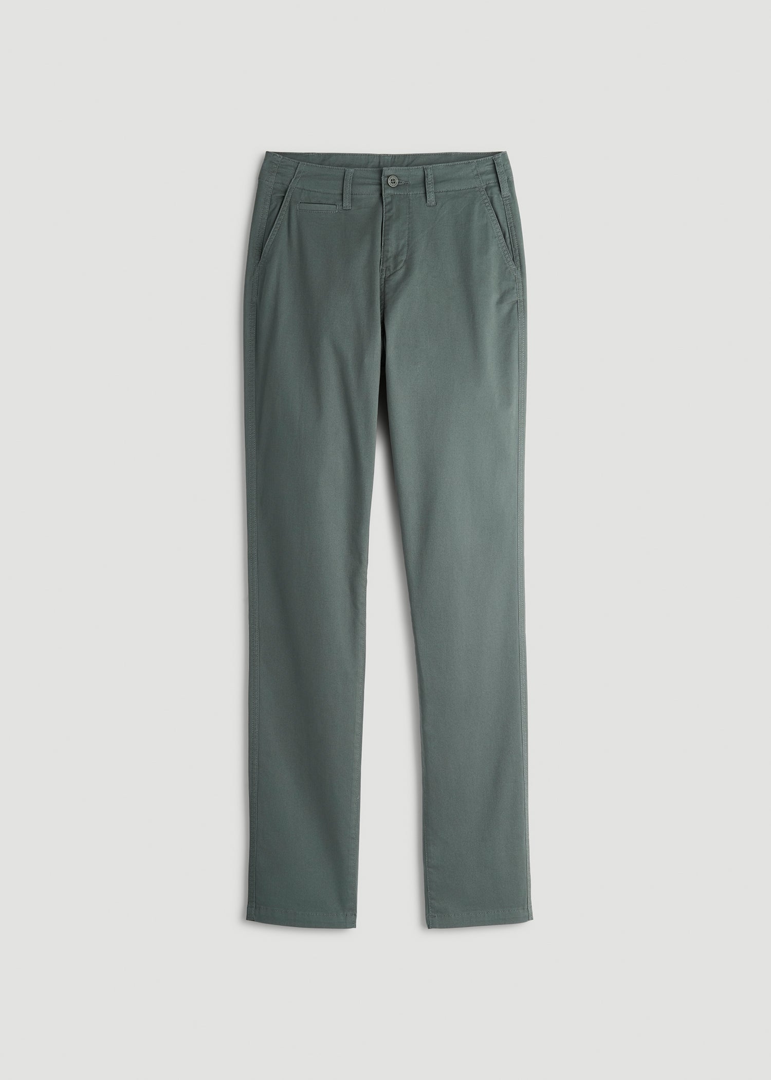 American Tall Men|Women High Rise Tapered Chino Pants for Tall Women in Balsam Green