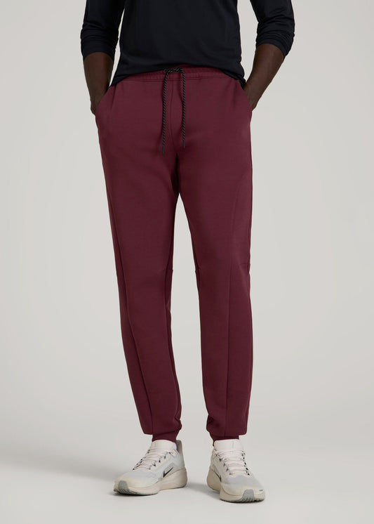 American Tall Men Tech Motion Fleece Joggers for Tall Men in Tawny Port