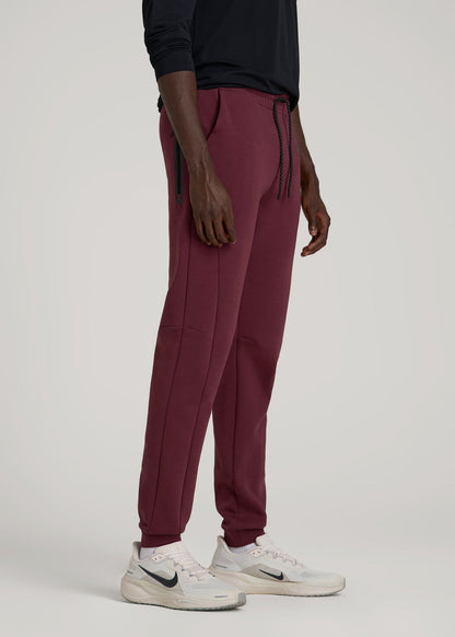 American Tall Men Tech Motion Fleece Joggers for Tall Men in Tawny Port