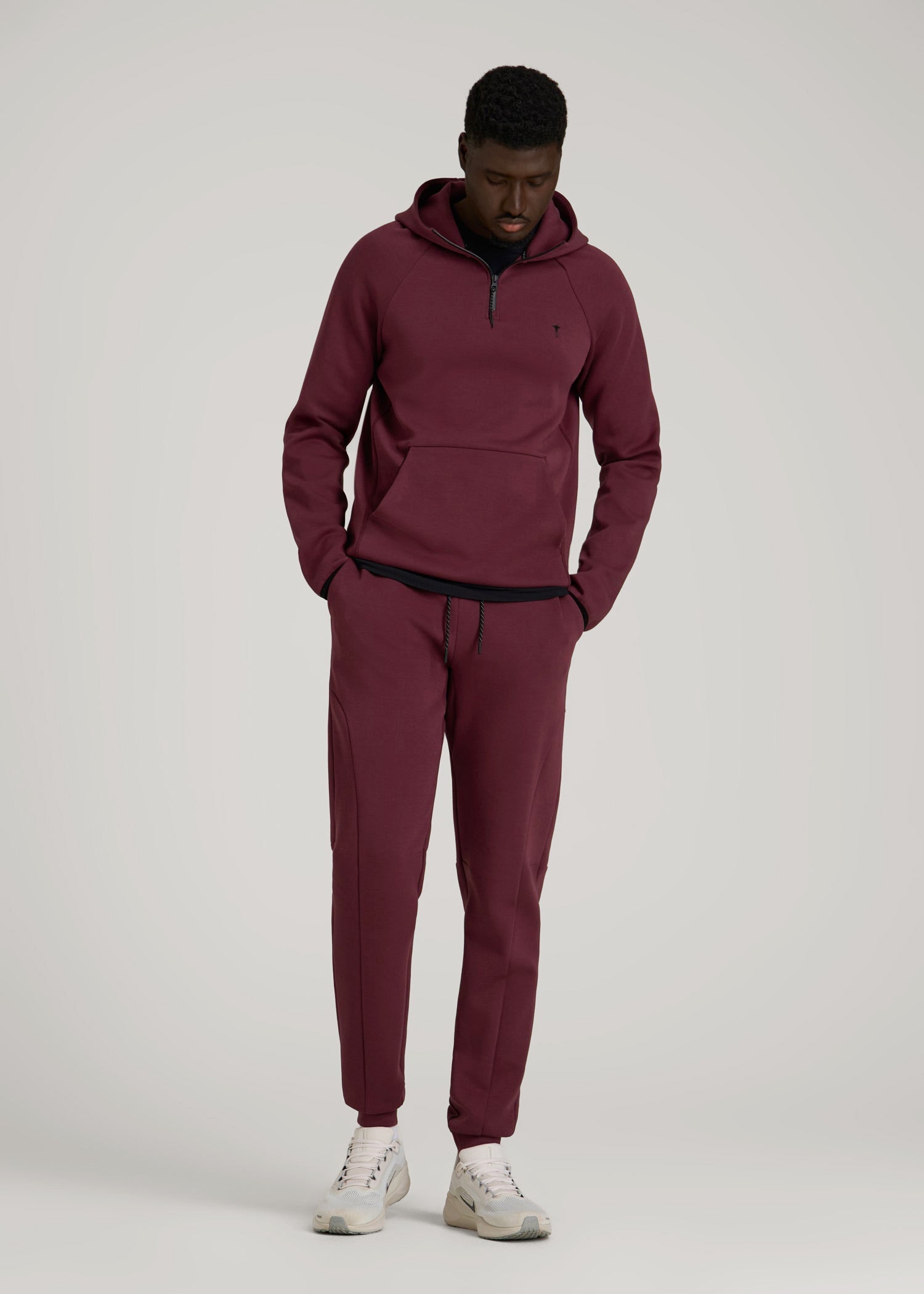 American Tall Men Tech Motion Fleece Joggers for Tall Men in Tawny Port
