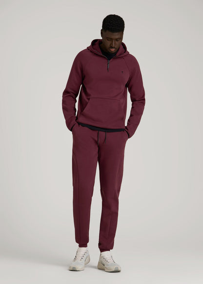 American Tall Men Tech Motion Fleece Joggers for Tall Men in Tawny Port
